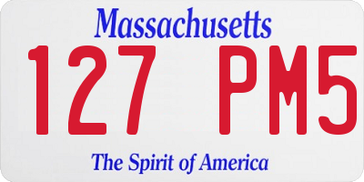 MA license plate 127PM5