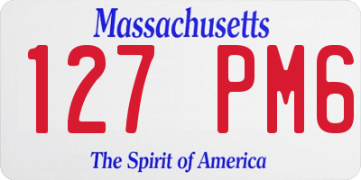 MA license plate 127PM6