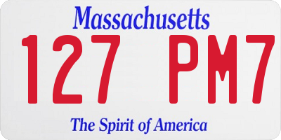 MA license plate 127PM7