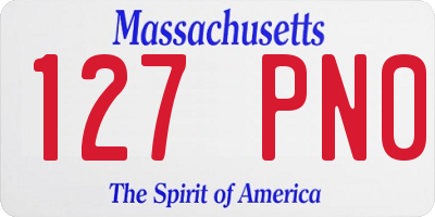 MA license plate 127PN0