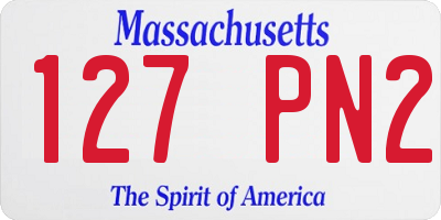MA license plate 127PN2