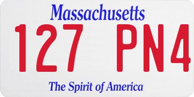 MA license plate 127PN4