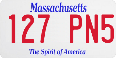MA license plate 127PN5