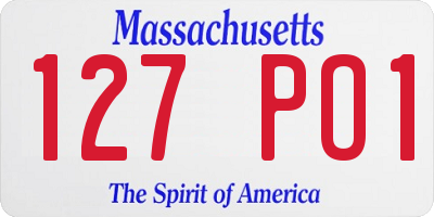 MA license plate 127PO1