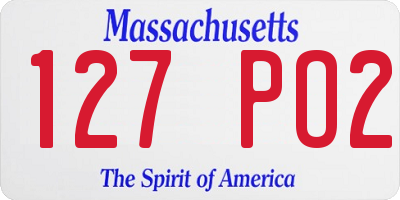MA license plate 127PO2