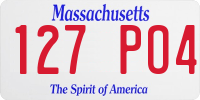 MA license plate 127PO4