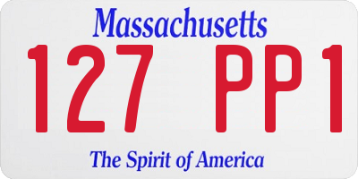 MA license plate 127PP1