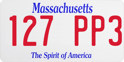 MA license plate 127PP3