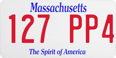MA license plate 127PP4
