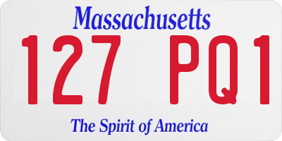 MA license plate 127PQ1