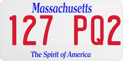 MA license plate 127PQ2