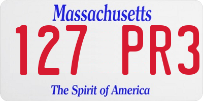 MA license plate 127PR3