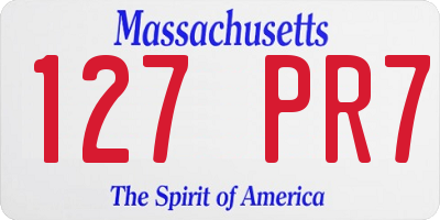 MA license plate 127PR7