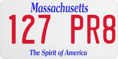 MA license plate 127PR8