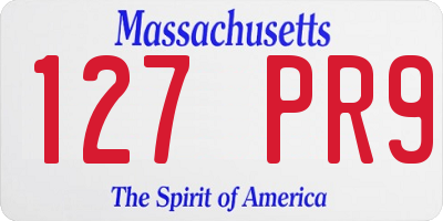 MA license plate 127PR9