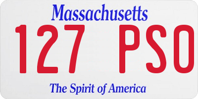 MA license plate 127PS0