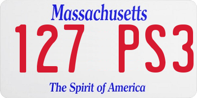 MA license plate 127PS3