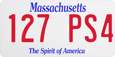 MA license plate 127PS4