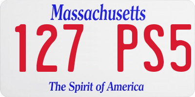 MA license plate 127PS5