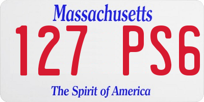 MA license plate 127PS6