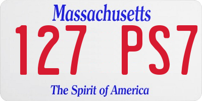 MA license plate 127PS7
