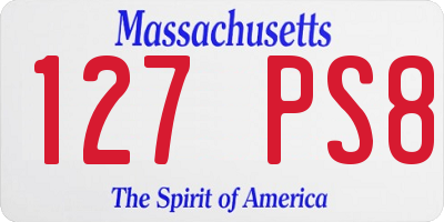 MA license plate 127PS8
