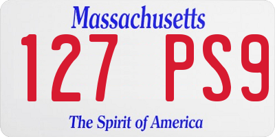 MA license plate 127PS9