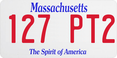 MA license plate 127PT2