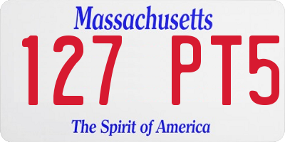 MA license plate 127PT5