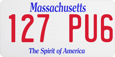 MA license plate 127PU6
