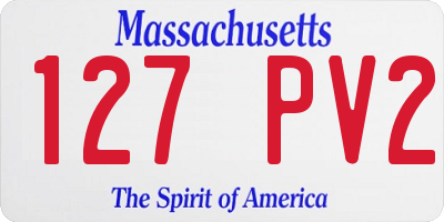 MA license plate 127PV2