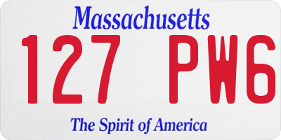 MA license plate 127PW6