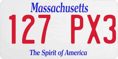 MA license plate 127PX3