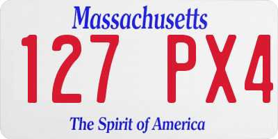 MA license plate 127PX4