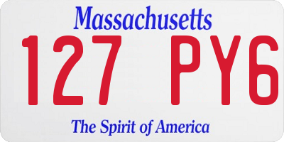 MA license plate 127PY6