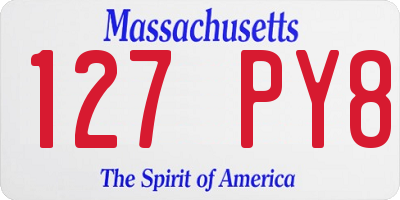 MA license plate 127PY8