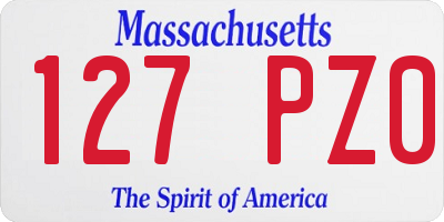 MA license plate 127PZ0