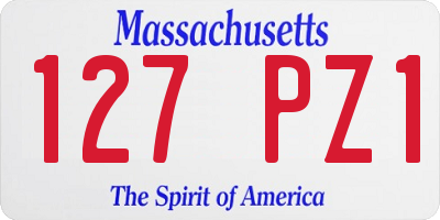 MA license plate 127PZ1