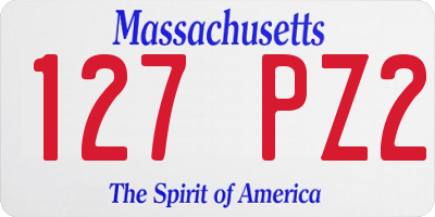 MA license plate 127PZ2