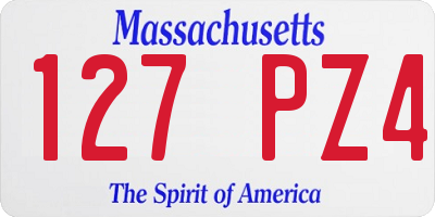MA license plate 127PZ4