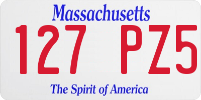 MA license plate 127PZ5