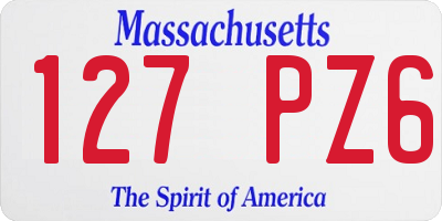 MA license plate 127PZ6