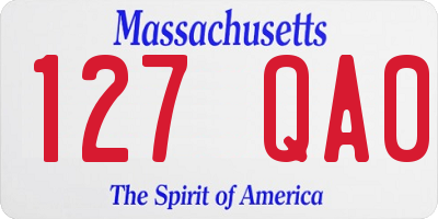 MA license plate 127QA0
