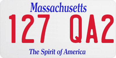MA license plate 127QA2