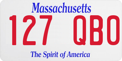 MA license plate 127QB0
