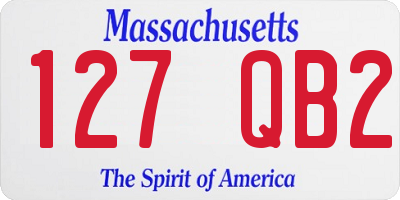 MA license plate 127QB2