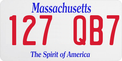MA license plate 127QB7