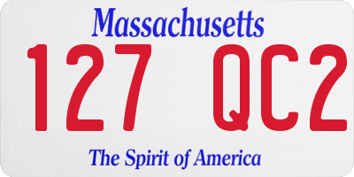 MA license plate 127QC2