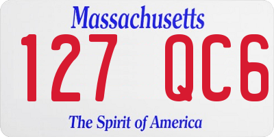 MA license plate 127QC6