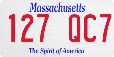 MA license plate 127QC7